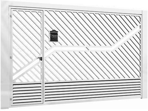 Portão de chapa com tubo