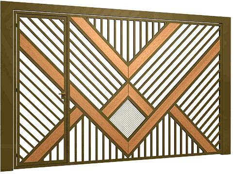 Portão tubular em madeira - Portões tubulares